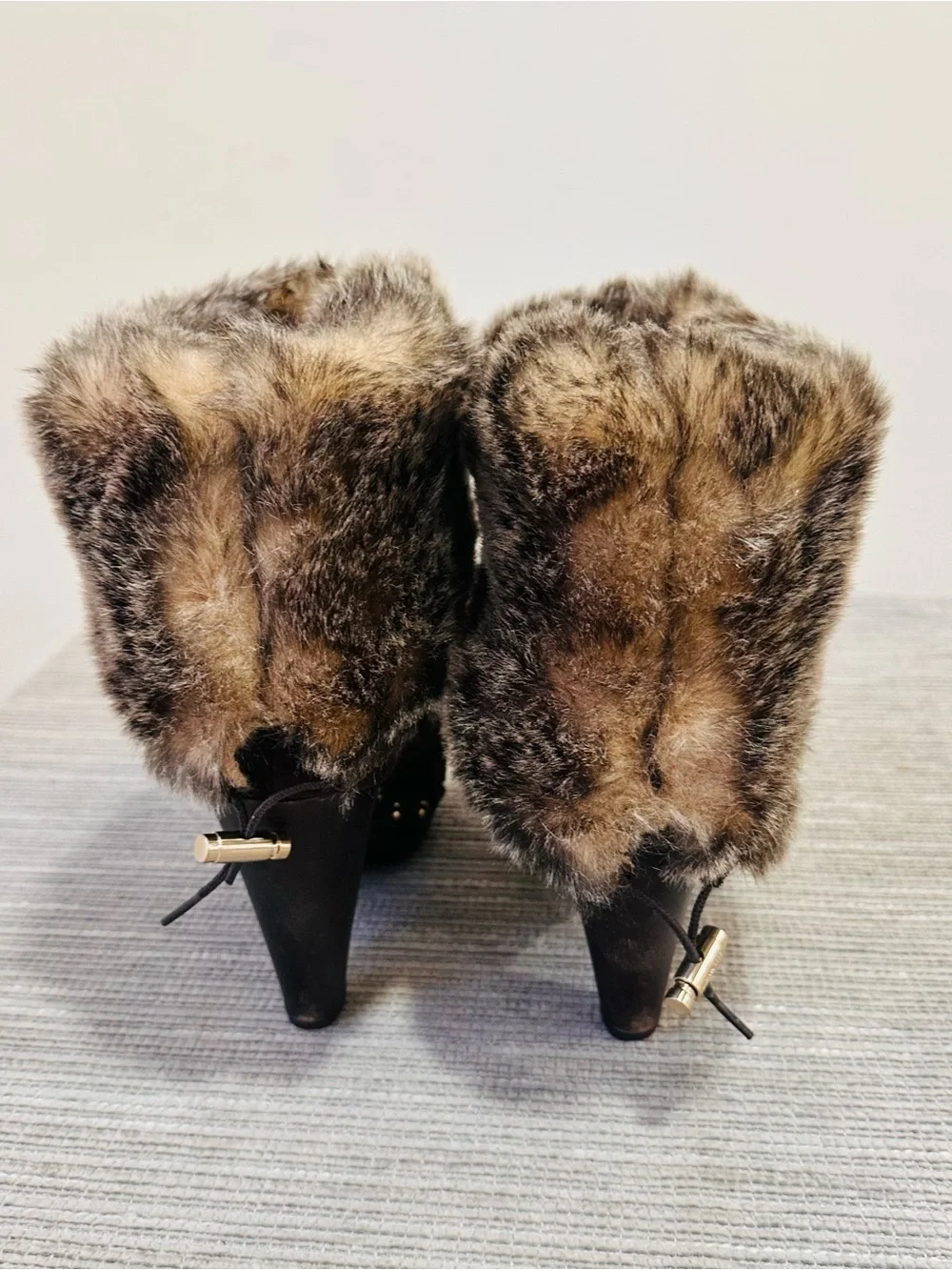 Michael Kors Parker Convertible Suede Fur Clog Boots Mid-Calf / Ankle Brown 8M